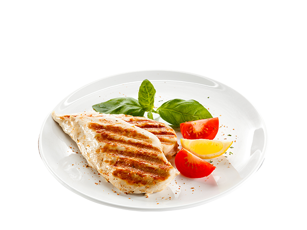 خوراک مرغ گریل و سبزیجات با دوغ